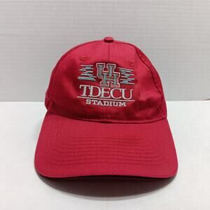 UH TDECU‎ Stadium Dad Hat Cap Cloth Strap Adjustable Red